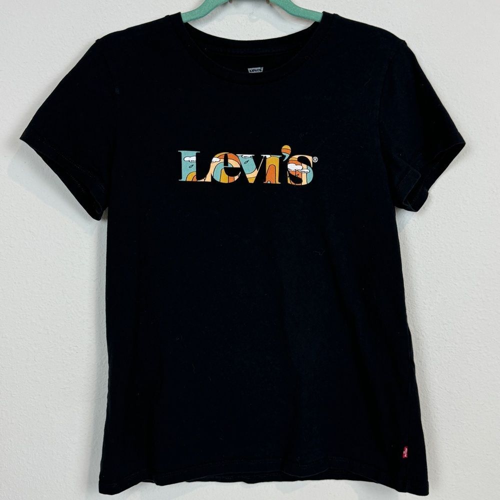 Levi’s Black Wave Logo Short Sleeve T-shirt Youth L